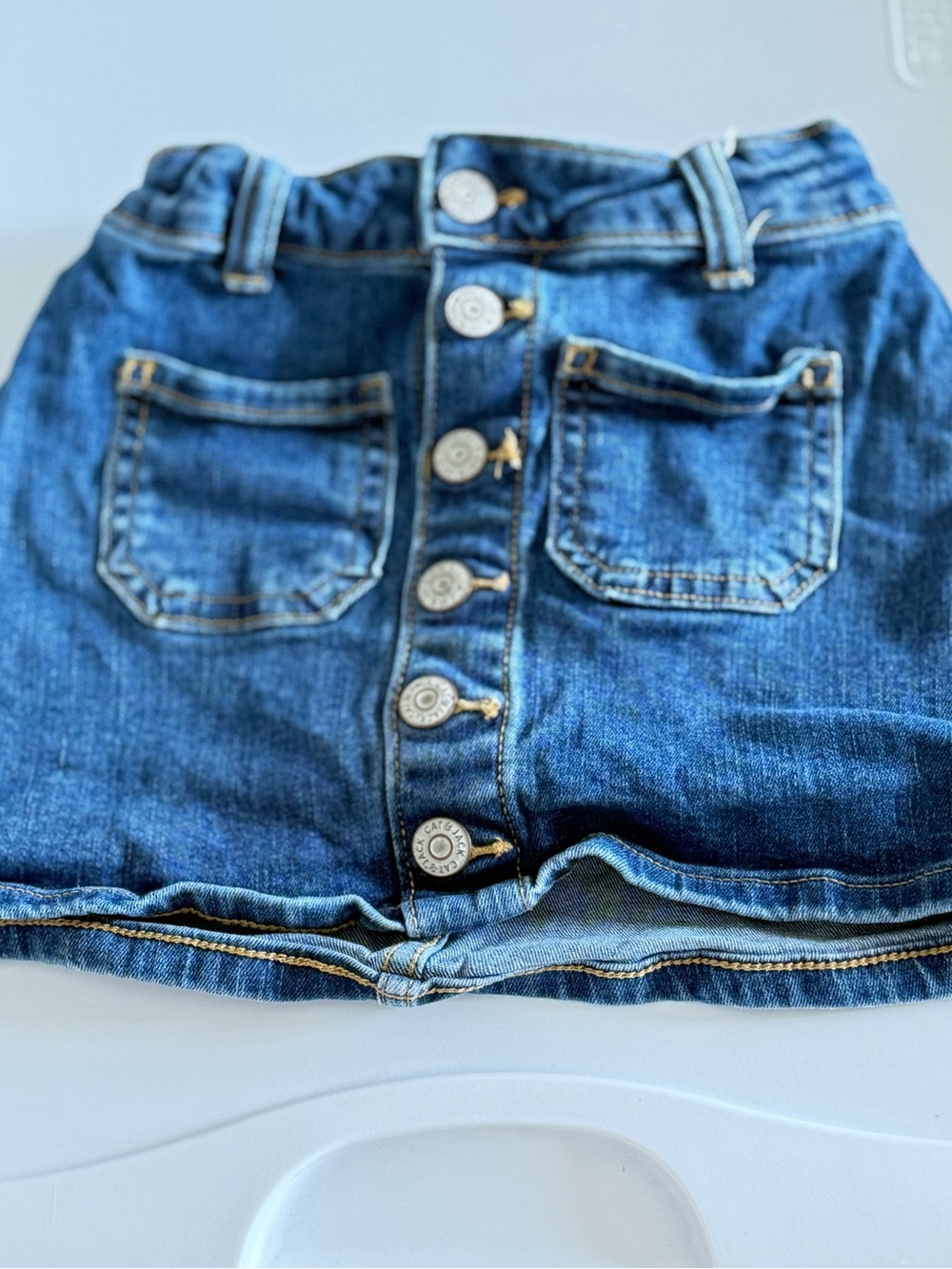Cat & Jack Dark Blue Button-Front Denim Skirt